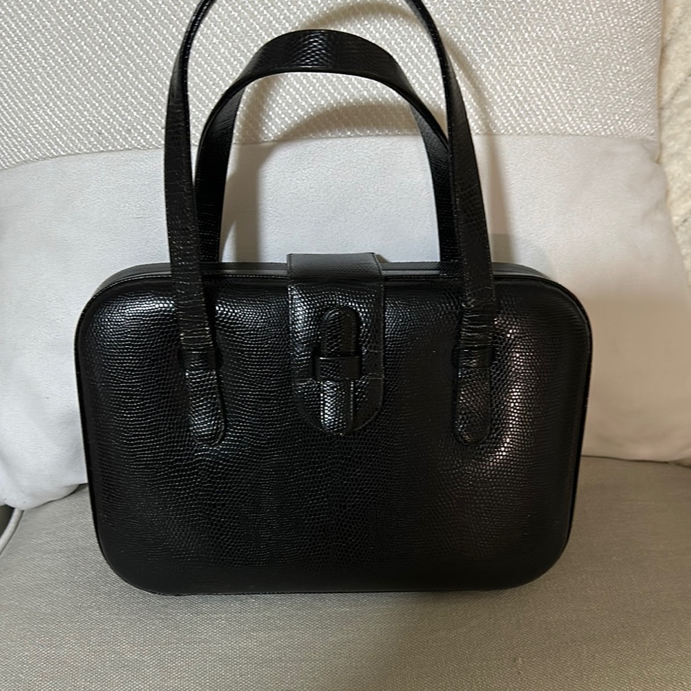 Classic Black Structured Top-Handle Bag 1950’s